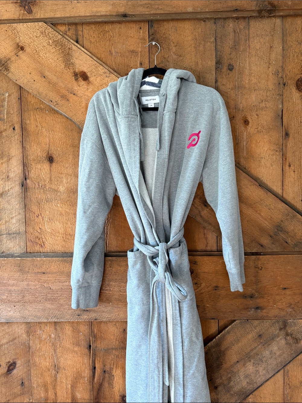 Peloton x Kassatex Hooded Robe L/XL Gray Terry Fleece Limited Edition